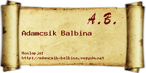 Adamcsik Balbina névjegykártya